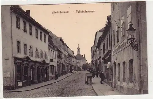 41152 Ak Bischofswerda Bahnhofstrasse um 1910