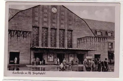 41135 Ak Karlsruhe a. Rh. Gare centrale 1943