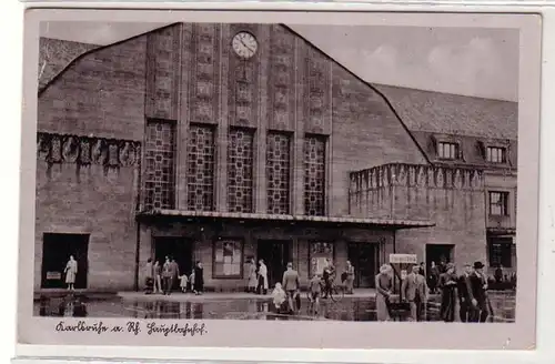 41135 Ak Karlsruhe a. Rh. Hauptbahnhof 1943