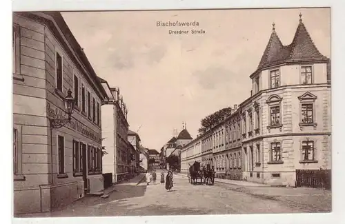 41089 Ak Bischofswerda Dresdnerstrasse um 1910