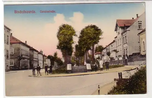 41084 Ak Bischofswerda Carolastrasse um 1910