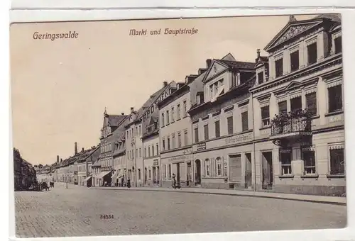 41075 Ak Geringswalde Markt und Hauptstraße um 1910