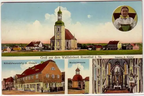 41037 Ak Gruß aus dem Wallfahrtsort Rosenthal i. Sa.1910
