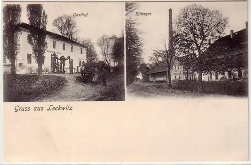 41035 Ak Gruß aus Leckwitz Gasthof & Rittergut um 1900
