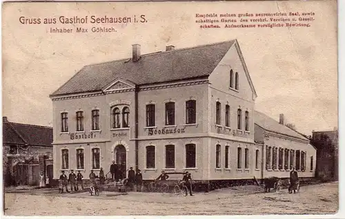 41033 Ak Gruss aus Gasthof Seehausen i.S. 1908