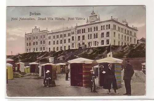40990 Ak Borkum Hotel Hohenzollern et Victoria vers 1910