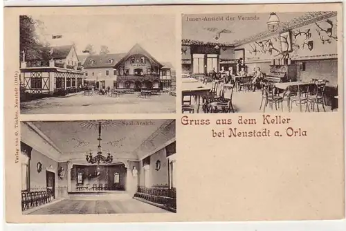 40986 Ak Gruß aus dem Keller bei Neustadt a. Orla um1900