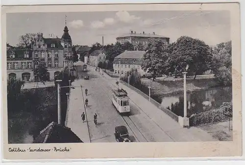 40976 Ak Cottbus Sandower Brücke um 1940