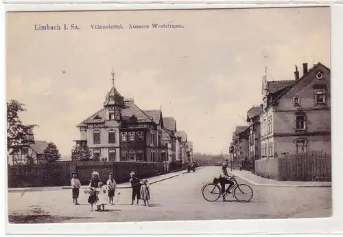 40975 Ak Limbach in Sachsen äussere Weststraße um 1910