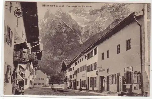 40885 Ak Mittenwald Sous-marché avec Karwendel vers 1914