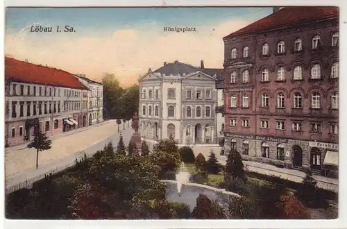 40865 Ak Löbau in Sachsen Königsplatz um 1910