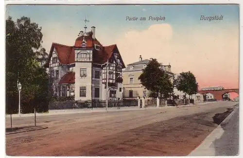 40830 Ak Burgstädt Partie am Postplatz 1911