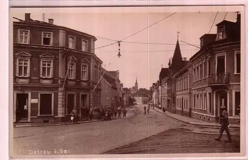 40825 Foto Ak Ostrau in Sachsen Straßenansicht um 1930