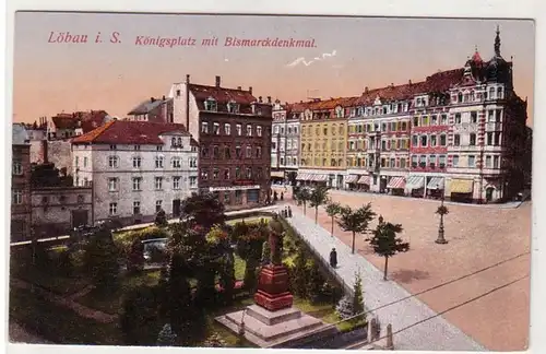 40761 Feldpost Ak Löbau Königsplatz Bismarckdenkmal1916