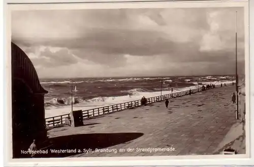 40749 Ak Mer du Nord Bad Westerland sur Sylt Promenade 1931