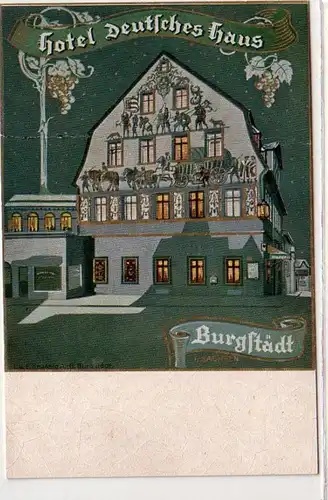 40744 Ak Burgstädt Hotel deutsches Haus um 1920
