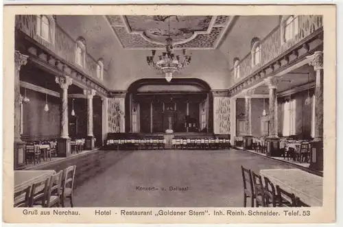 40733 Ak Gruß aus Nerchau Hotel "Goldener Stern" 1926