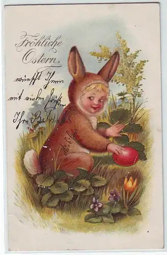 40712 Ak enfant de Pâques en costume de lapin de pâque 1909