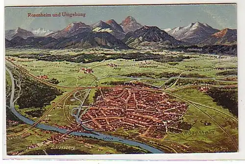 40477 Ak Rosenheim et ses environs Vue totale 1925