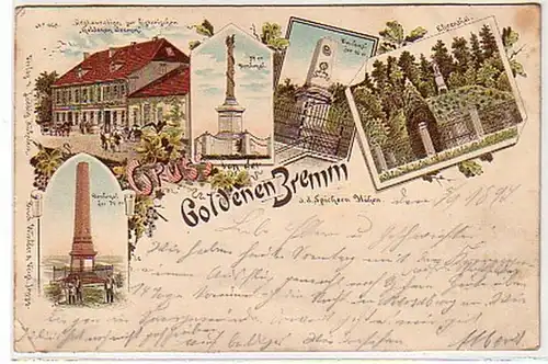 40472 Ak Lithographie Gruß von der Goldenen Bremm 1897