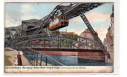 40455 Ak Schwebebahn Barmen Elberfeld Vohwinkel 1913