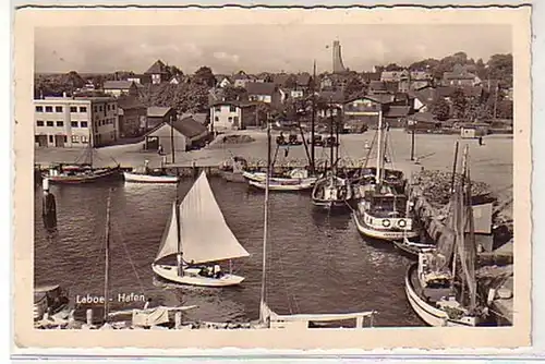 40403 Ak Laboe Hafen mit Schiffen 1947
