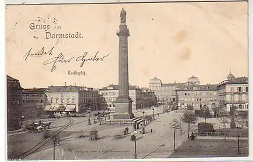 40377 Ak Gruß aus Darmstadt Louisenplatz 1899