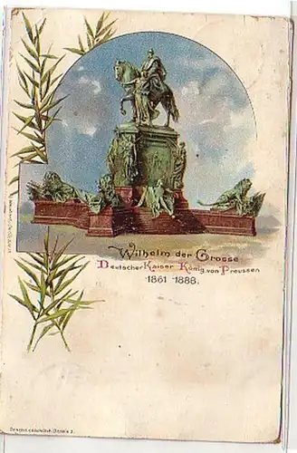 40369 Ak Lithographie Berlin Monument Guillaume le Grand
