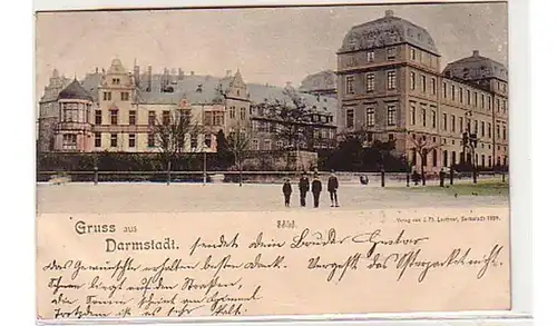 40311 Ak Salutation de Darmstadt Schloss 1899