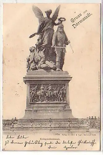 40305 Ak Gruß aus Darmstadt Kriegerdenkmal 1899