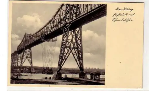 40282 Ak Rendsburg Hochbrücke mit Schwebefähre um 1930
