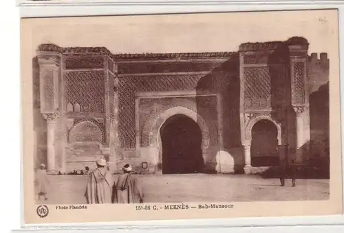 40255 Ak d'un légionnaire étranger allemand du Maroc Meknes Vue locale 1927