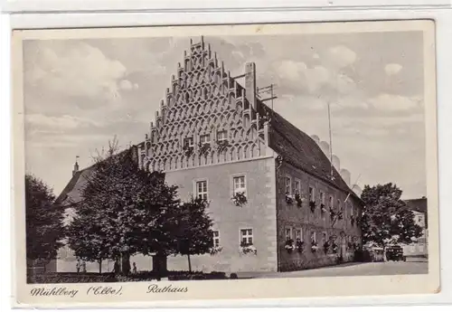 40221 Ak Mühlberg (Elbe) Rathaus um 1930