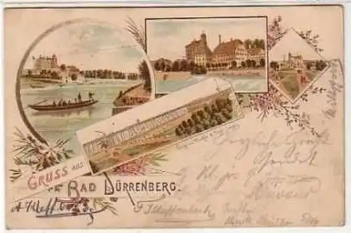 40205 Ak Lithographie Gruß aus Bad Dürrenberg 1894 !!!