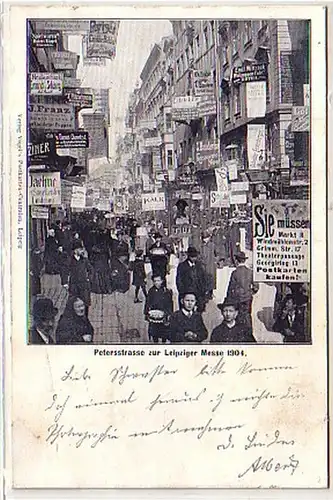 40159 Ak Petersstrasse zur Leipziger Messe 1904
