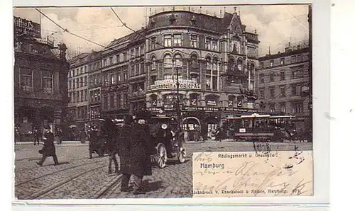 40142 Ak Hamburg Rödingsmarkt und Graskelle 1904
