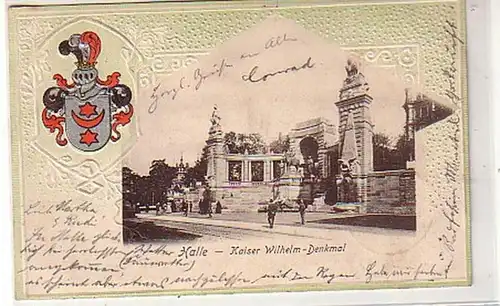 40136 Präge Ak Halle Kaiser Wilhelm Denkmal 1906