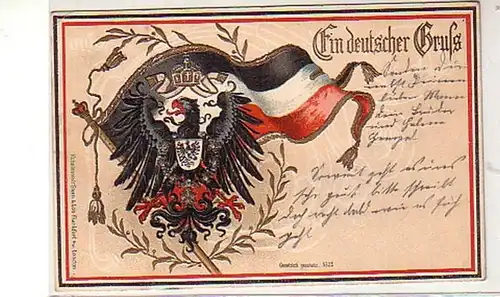 40123 Präge Ak "Ein deutscher Gruß" Reichsadler 1904
