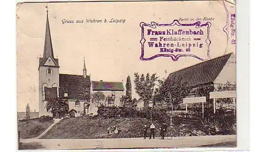 40121 Ak Gruß aus Wahren Partie an der Kirche 1908