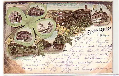 40107 Ak Lithographie Gruß aus Eckartsberga 1898