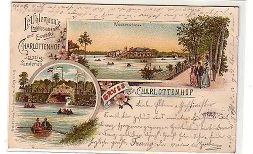 40103 Ak Gruß vom Charlottenhof Leipzig Lindenau 1899
