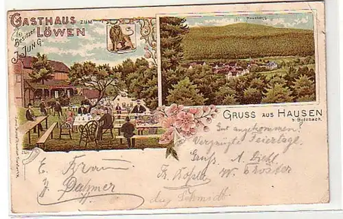 40101 Ak Lithographie Gruß aus Hausen b. Butzbach 1898