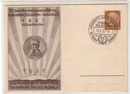 40095 GS Philatelisten Verband Gössnitz 1937