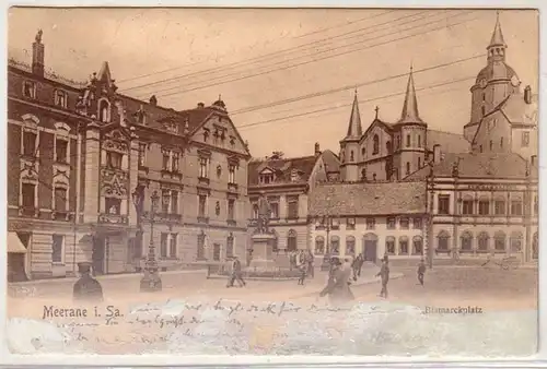 40058 Ak Meerane in Sa. Bismarckplatz 1906