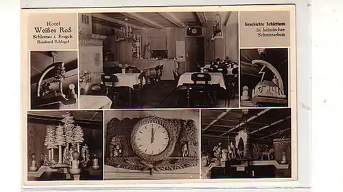 40033 Mehrbild Ak Schlettau Hotel weißes Roß um 1940