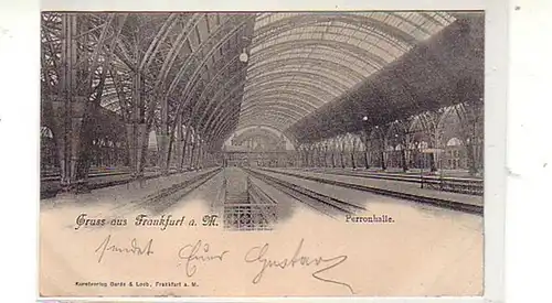 40021 Ak Salutation de Francfort a.M. Perronhalle 1898