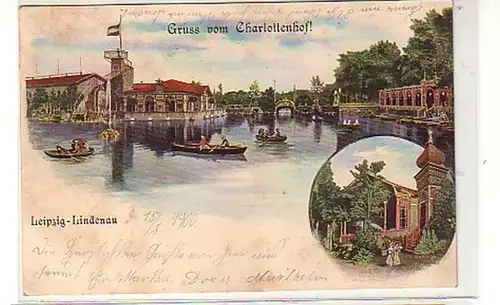 40003 Ak Gruß vom Charlottenhof Leipzig Lindenau 1900