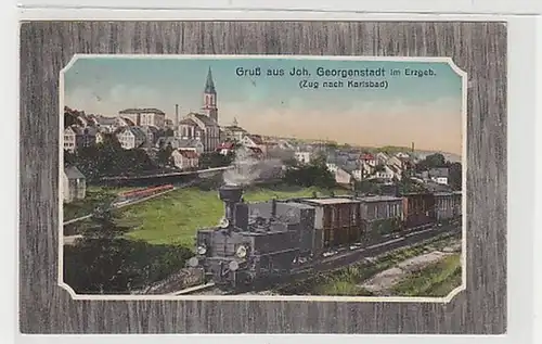 39950 Ak Gruß aus Johanngeorgenstadt mit Zug um 1910