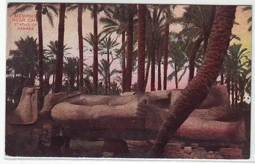 39932 Ak Memphis bei Kairo Statue von Ramses um 1910