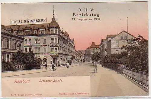 39918 Ak Radeberg Dresdner Straße Hotel Kaiserhof 1908